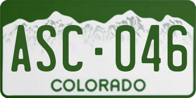 CO license plate ASC046