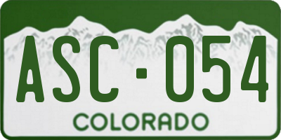 CO license plate ASC054