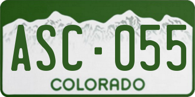 CO license plate ASC055