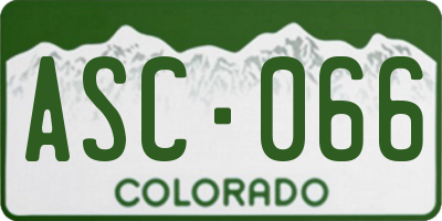 CO license plate ASC066