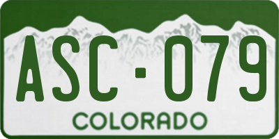 CO license plate ASC079