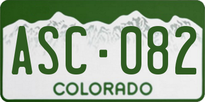 CO license plate ASC082