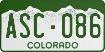 CO license plate ASC086