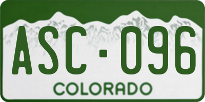 CO license plate ASC096