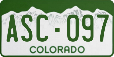 CO license plate ASC097
