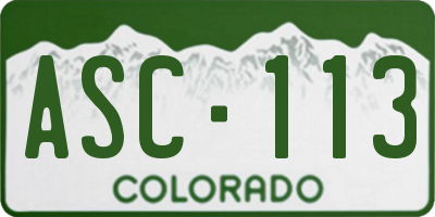 CO license plate ASC113