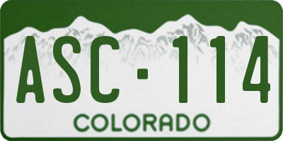CO license plate ASC114