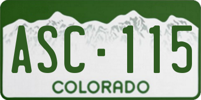 CO license plate ASC115