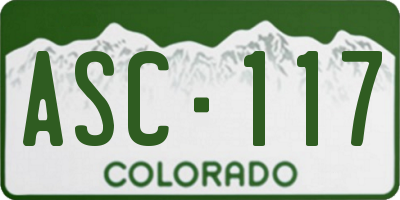 CO license plate ASC117
