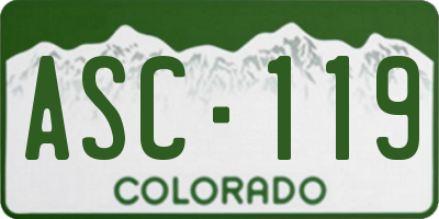 CO license plate ASC119