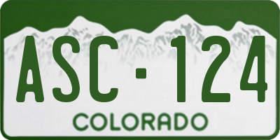 CO license plate ASC124