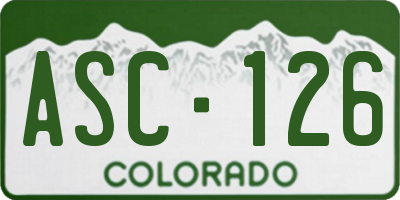 CO license plate ASC126