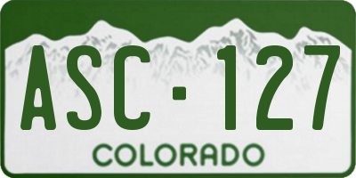 CO license plate ASC127