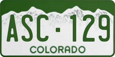 CO license plate ASC129
