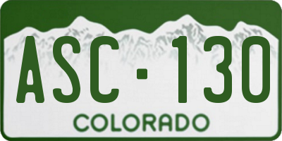 CO license plate ASC130