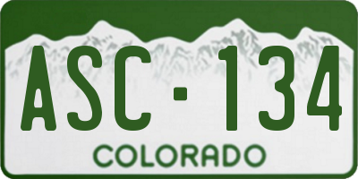 CO license plate ASC134