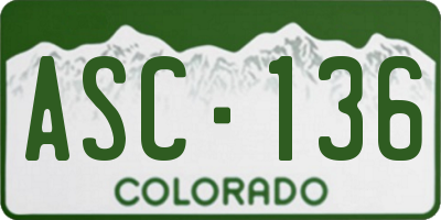CO license plate ASC136