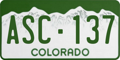 CO license plate ASC137