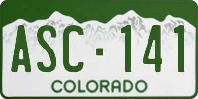 CO license plate ASC141