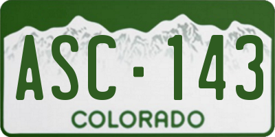 CO license plate ASC143