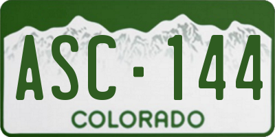 CO license plate ASC144