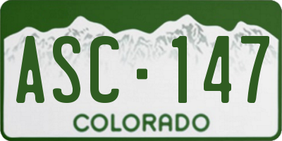 CO license plate ASC147