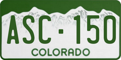 CO license plate ASC150