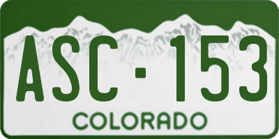 CO license plate ASC153