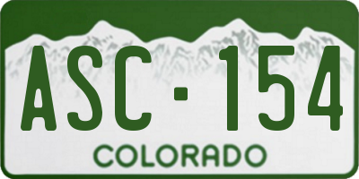 CO license plate ASC154