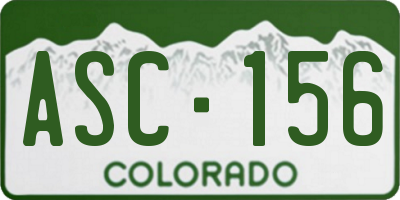 CO license plate ASC156
