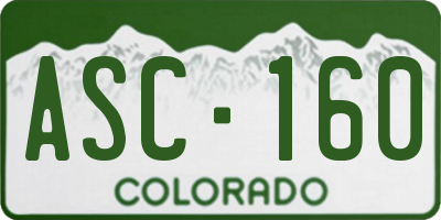 CO license plate ASC160