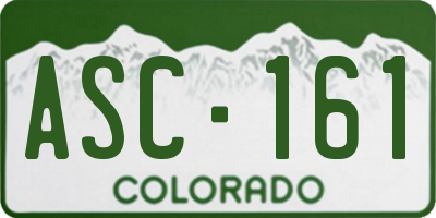 CO license plate ASC161