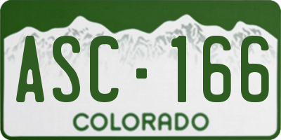 CO license plate ASC166
