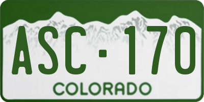 CO license plate ASC170