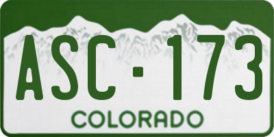 CO license plate ASC173