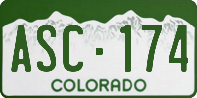 CO license plate ASC174
