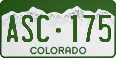 CO license plate ASC175