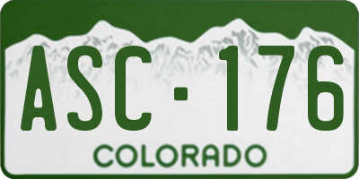 CO license plate ASC176