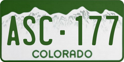 CO license plate ASC177