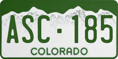 CO license plate ASC185