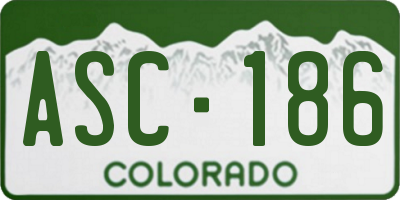 CO license plate ASC186