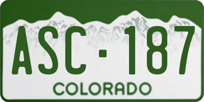 CO license plate ASC187