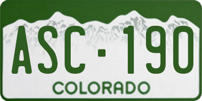 CO license plate ASC190