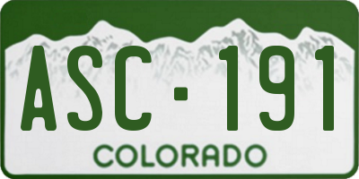 CO license plate ASC191