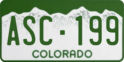 CO license plate ASC199
