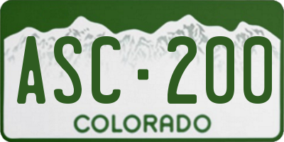 CO license plate ASC200