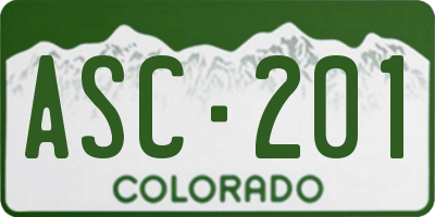 CO license plate ASC201