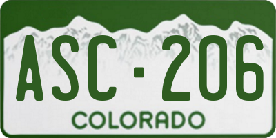 CO license plate ASC206