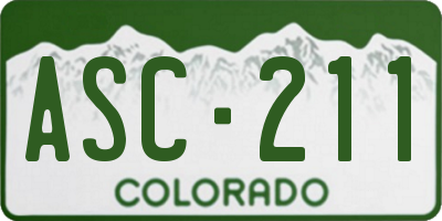 CO license plate ASC211