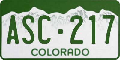 CO license plate ASC217